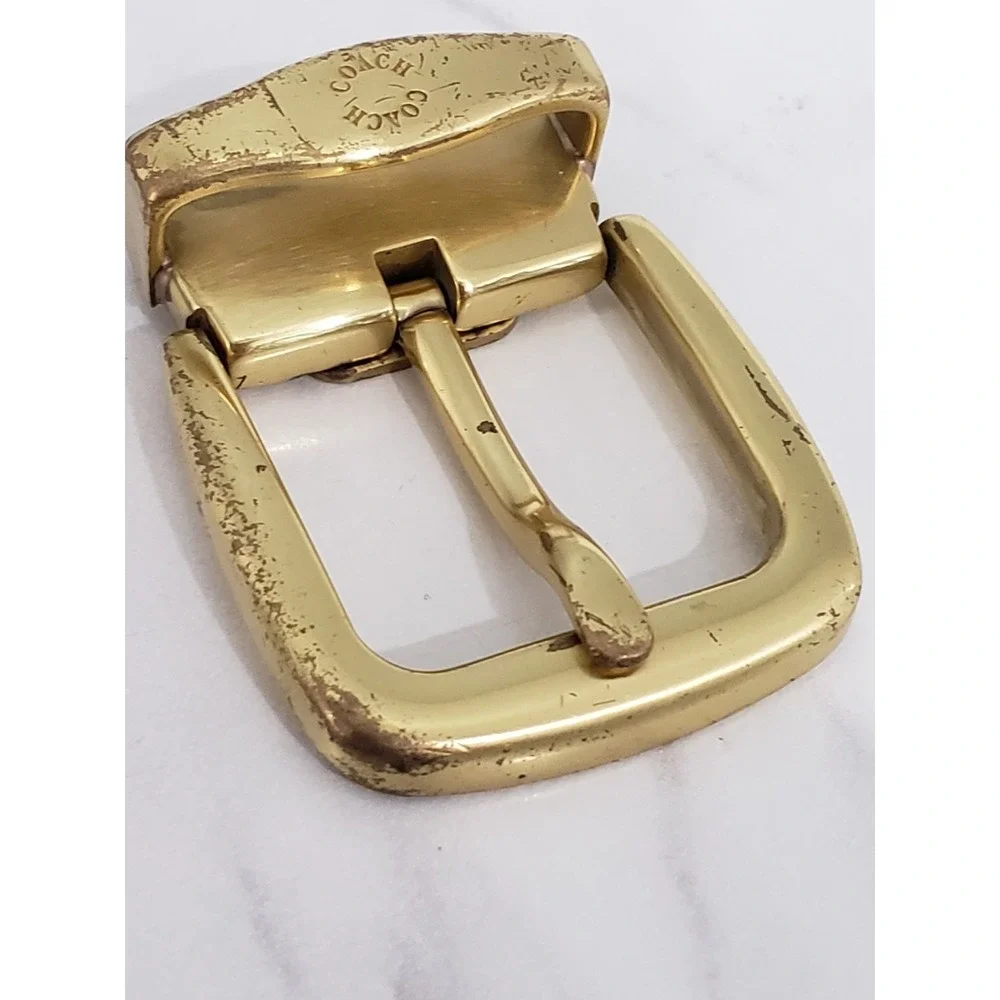 Vintage Coach Gold Brass Replacement Belt Buckle Hardware 80s
